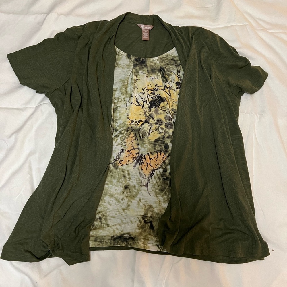 White Stag faux dual layer pullover, size XXL